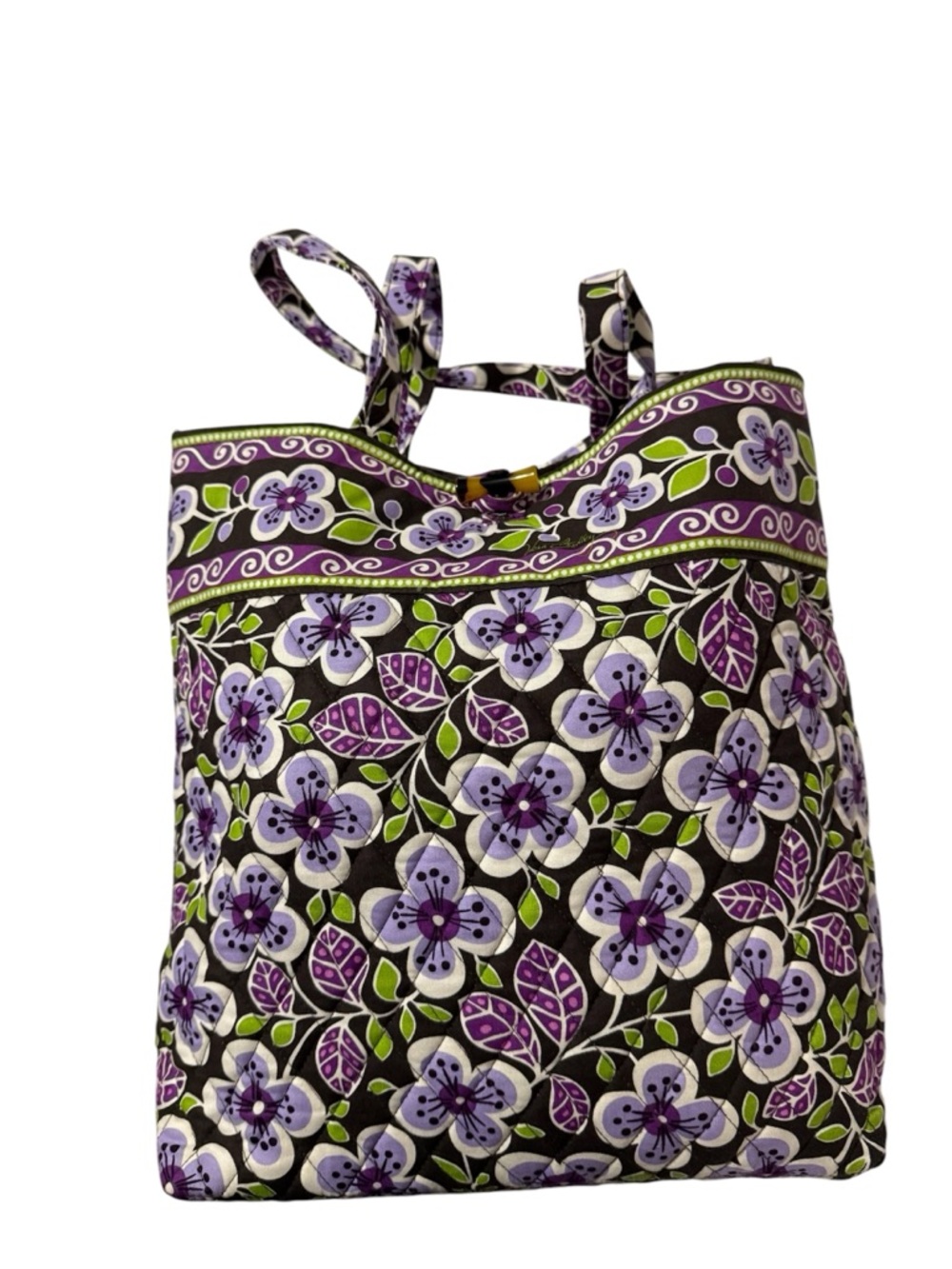 Vera Bradley Plum Floral Tote + Matching Wristlet Set | Retired Print - Picture 5 of 13